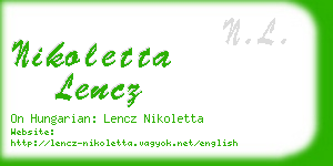 nikoletta lencz business card